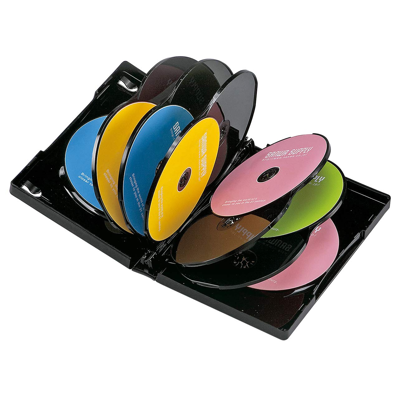 DVD TW12-03TW 5個セット　新品 Amazon.co.jp: サンワサプライ DVDトールケース(12枚収納) ブラック 3